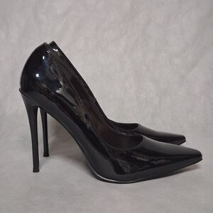 Elisabet Lang Black Patent Leather 5" Stiletto High Heels Women's 10.5 (11)